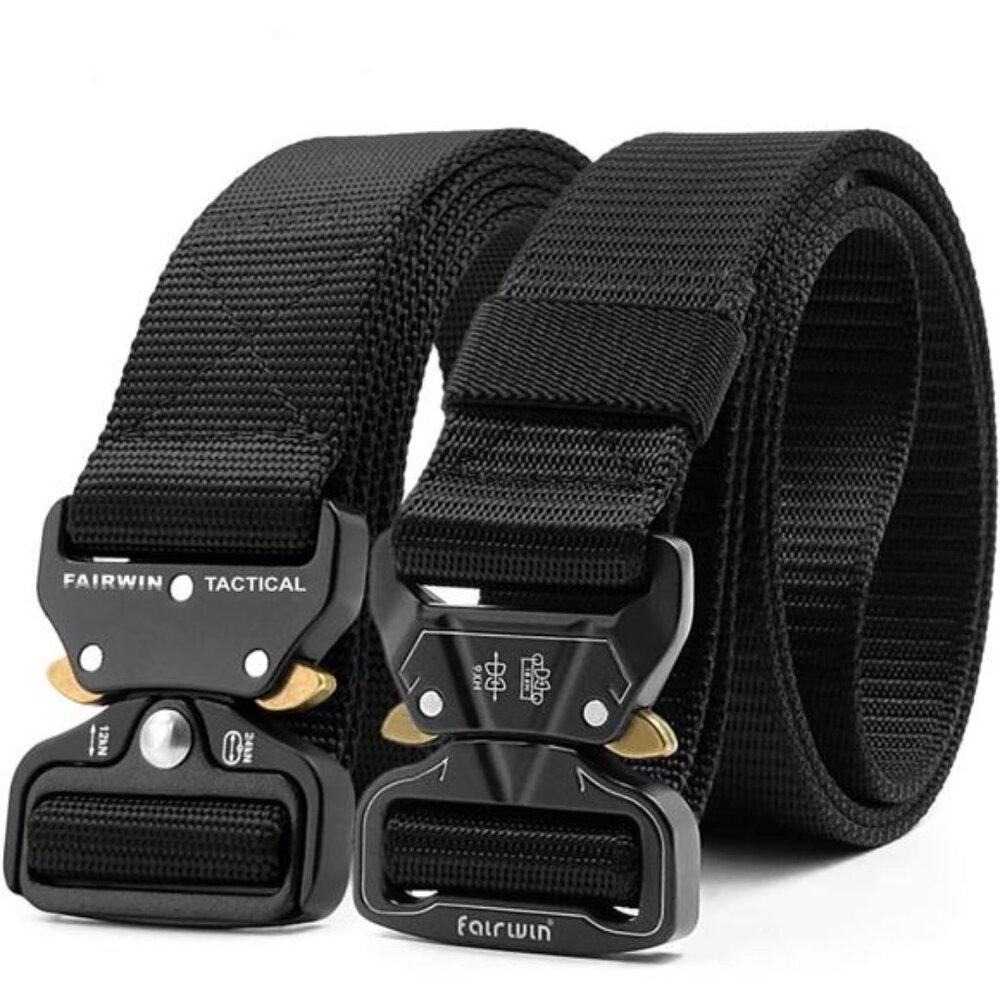 Men's Tactical Belt, 2 Pack 1.5 Inch Military Tactical Belts for Men, Web Belt